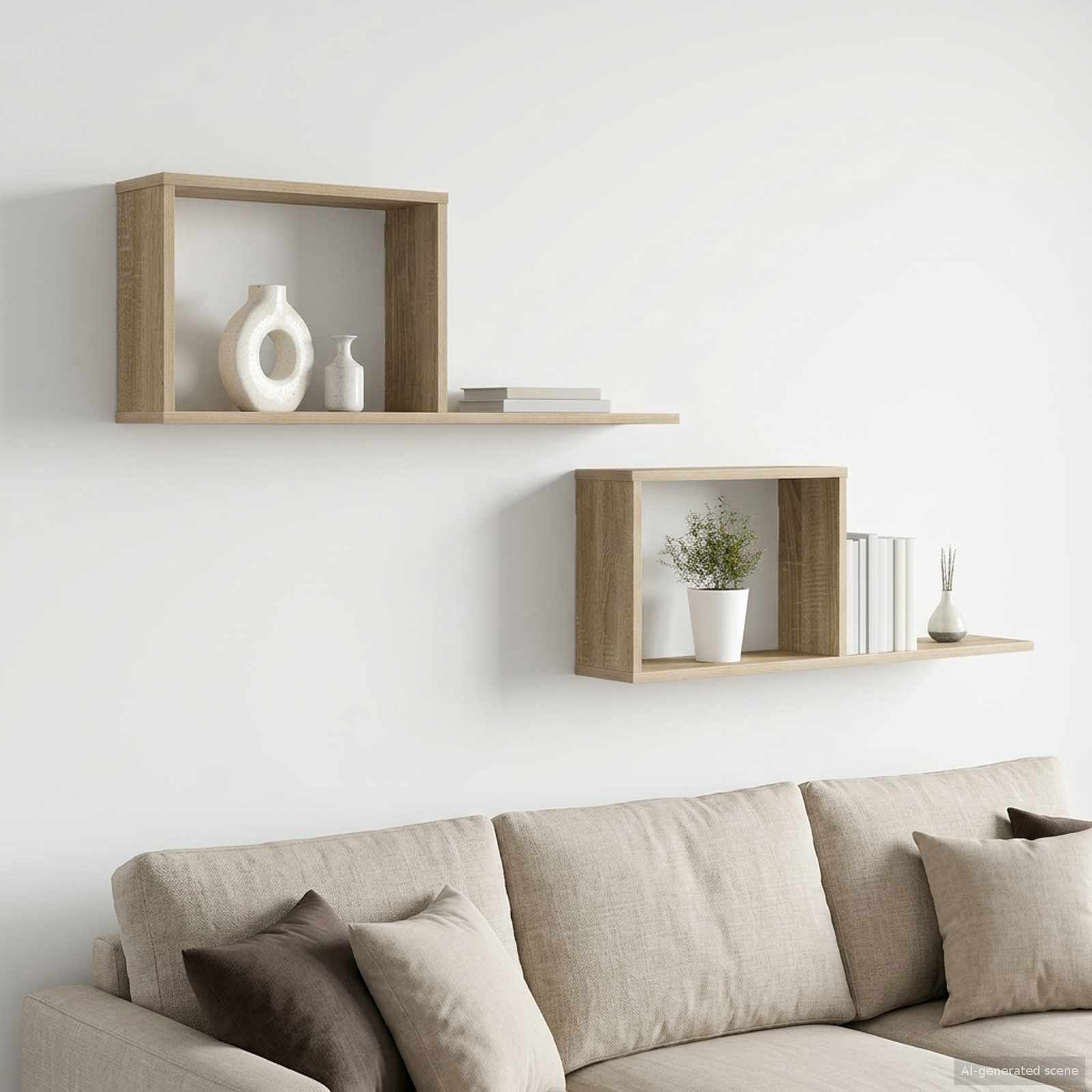 vidaXL Zwevende schappen Wit 80 x 15 x 30 cm Bewerkt hout