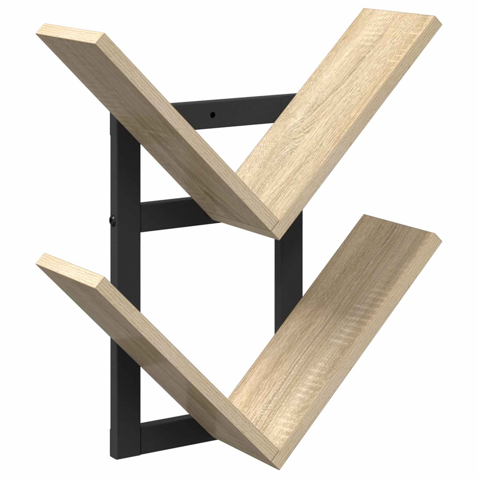 vidaXL Wand Vlonderschap Zwart eiken 43 x 15 x 47 cm Bewerkt hout