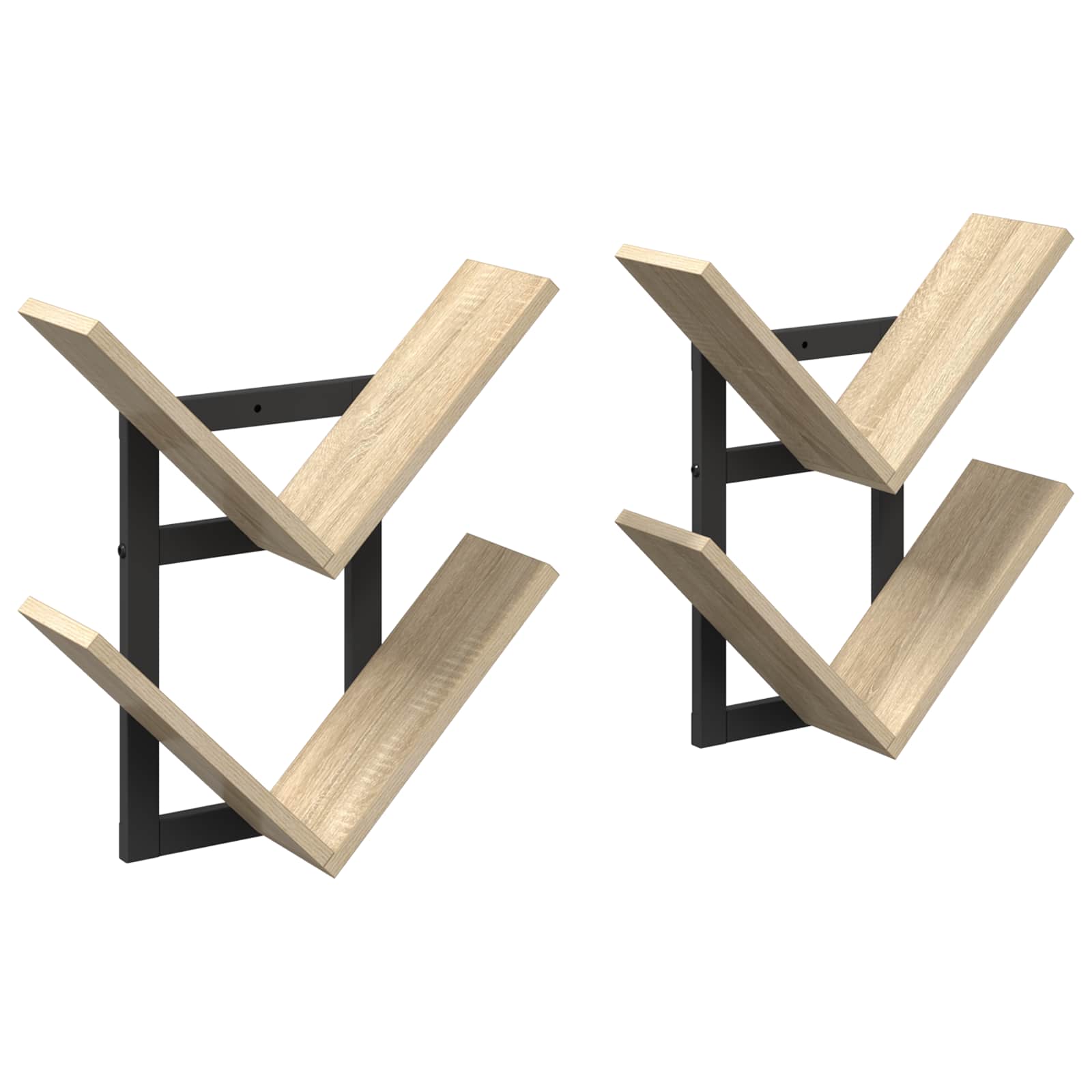 vidaXL Wand Vlonderschap Zwart eiken 43 x 15 x 47 cm Bewerkt hout