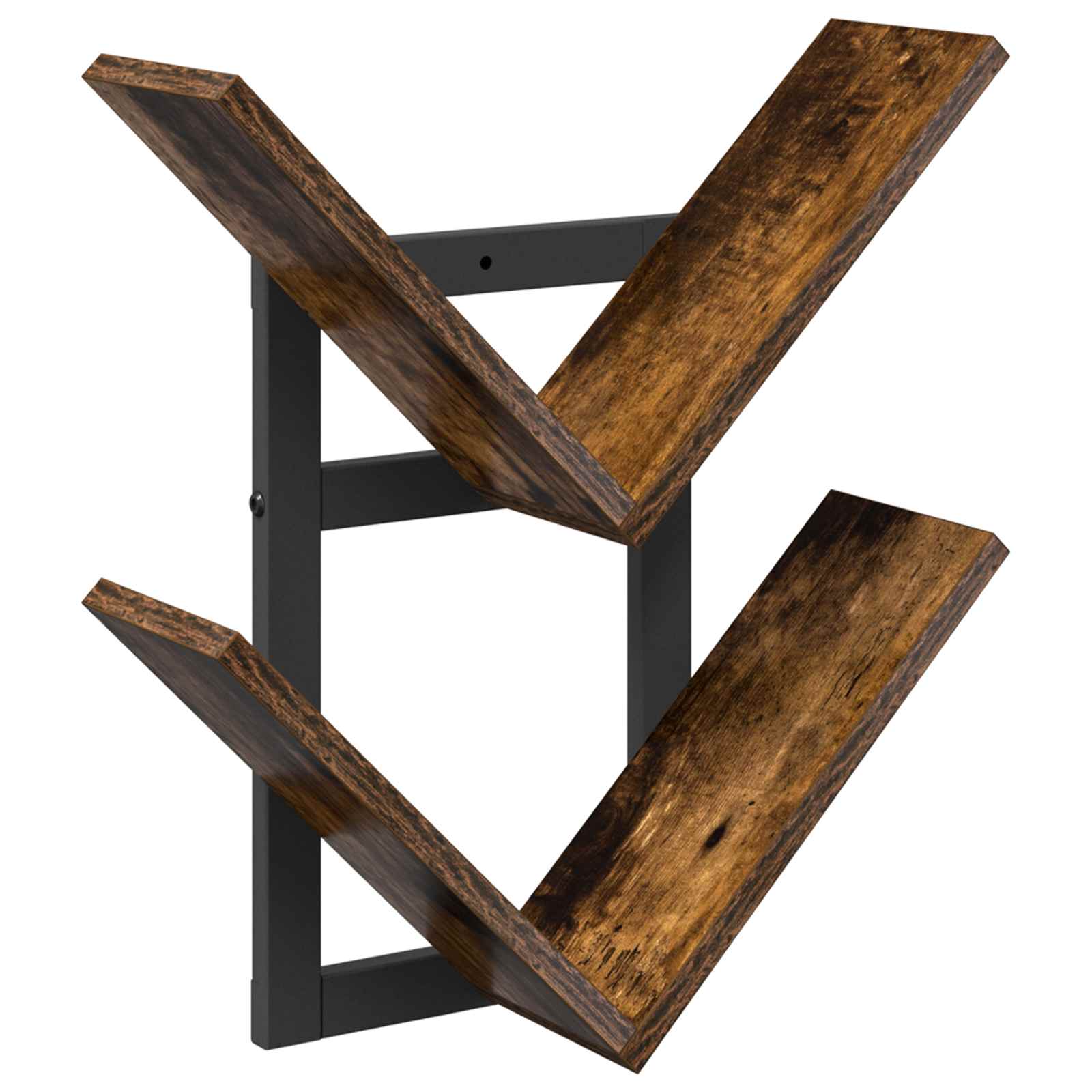 vidaXL Wand Vlonderschap Zwart eiken 43 x 15 x 47 cm Bewerkt hout