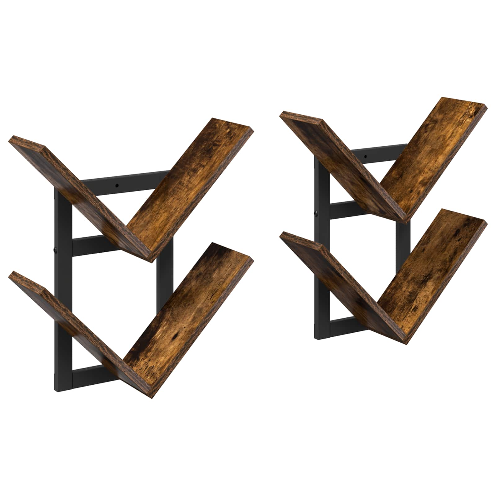 vidaXL Wand Vlonderschap Zwart eiken 43 x 15 x 47 cm Bewerkt hout