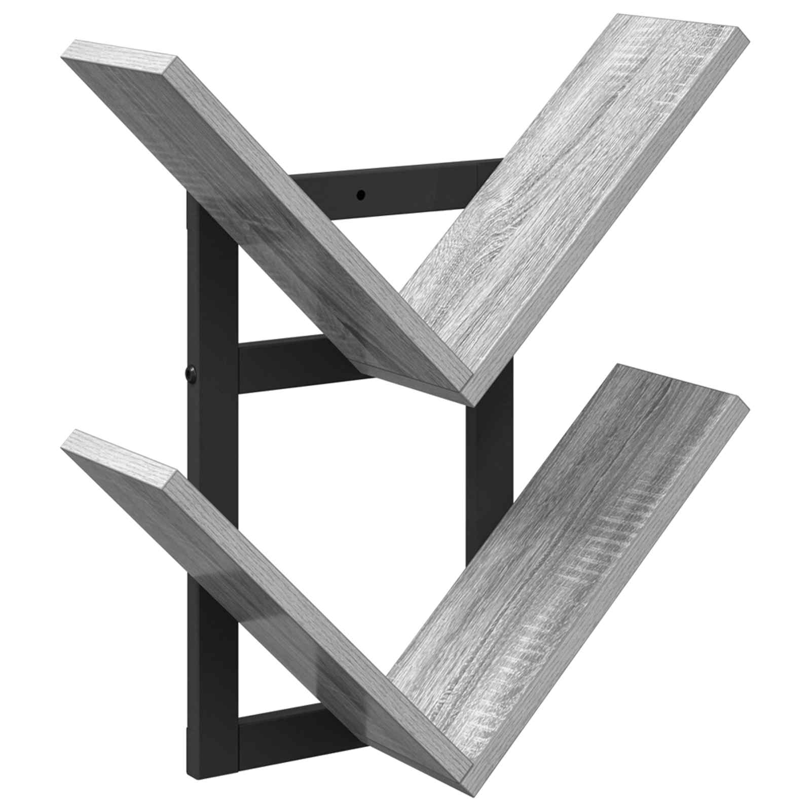 vidaXL Wand Vlonderschap Zwart eiken 43 x 15 x 47 cm Bewerkt hout