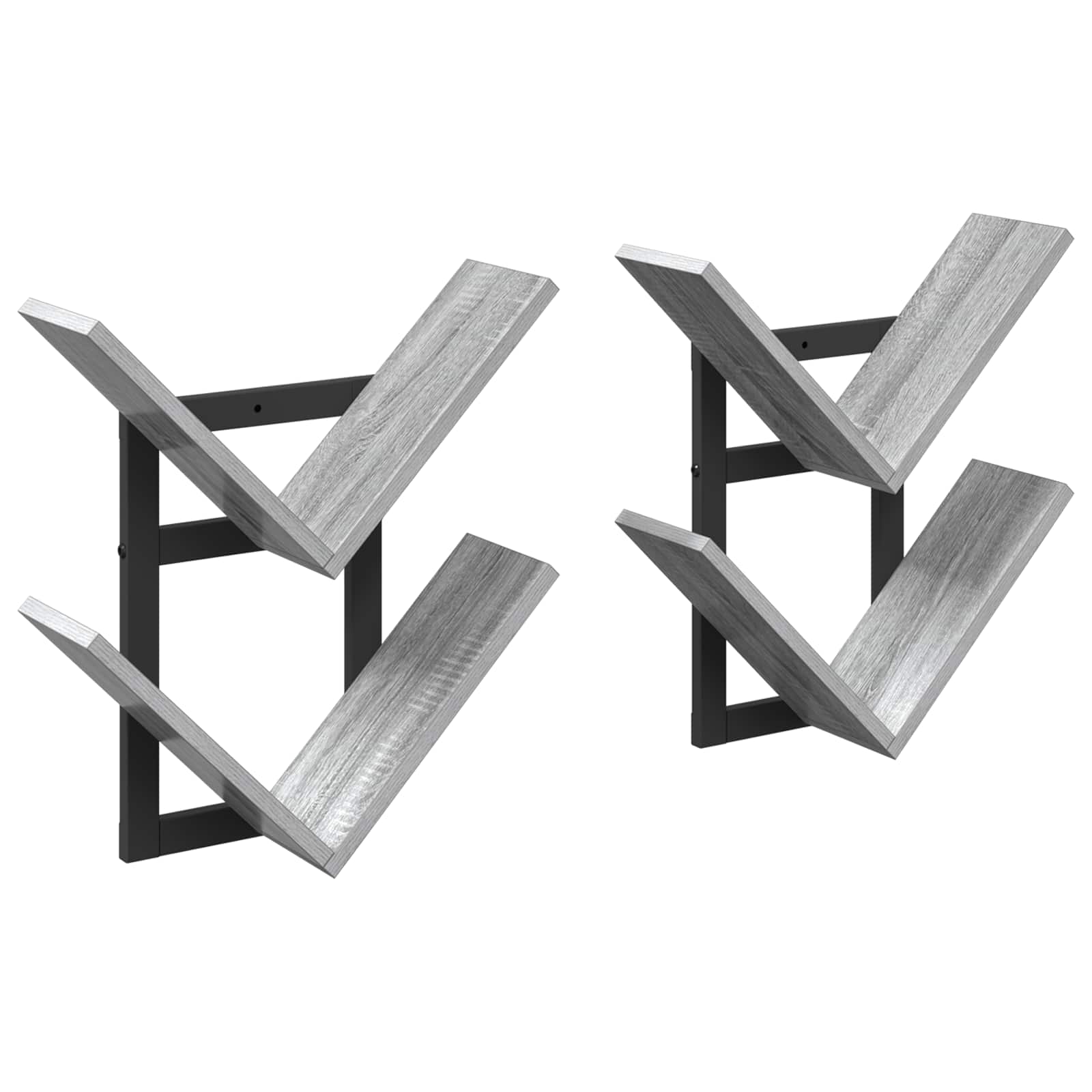 vidaXL Wand Vlonderschap Zwart eiken 43 x 15 x 47 cm Bewerkt hout