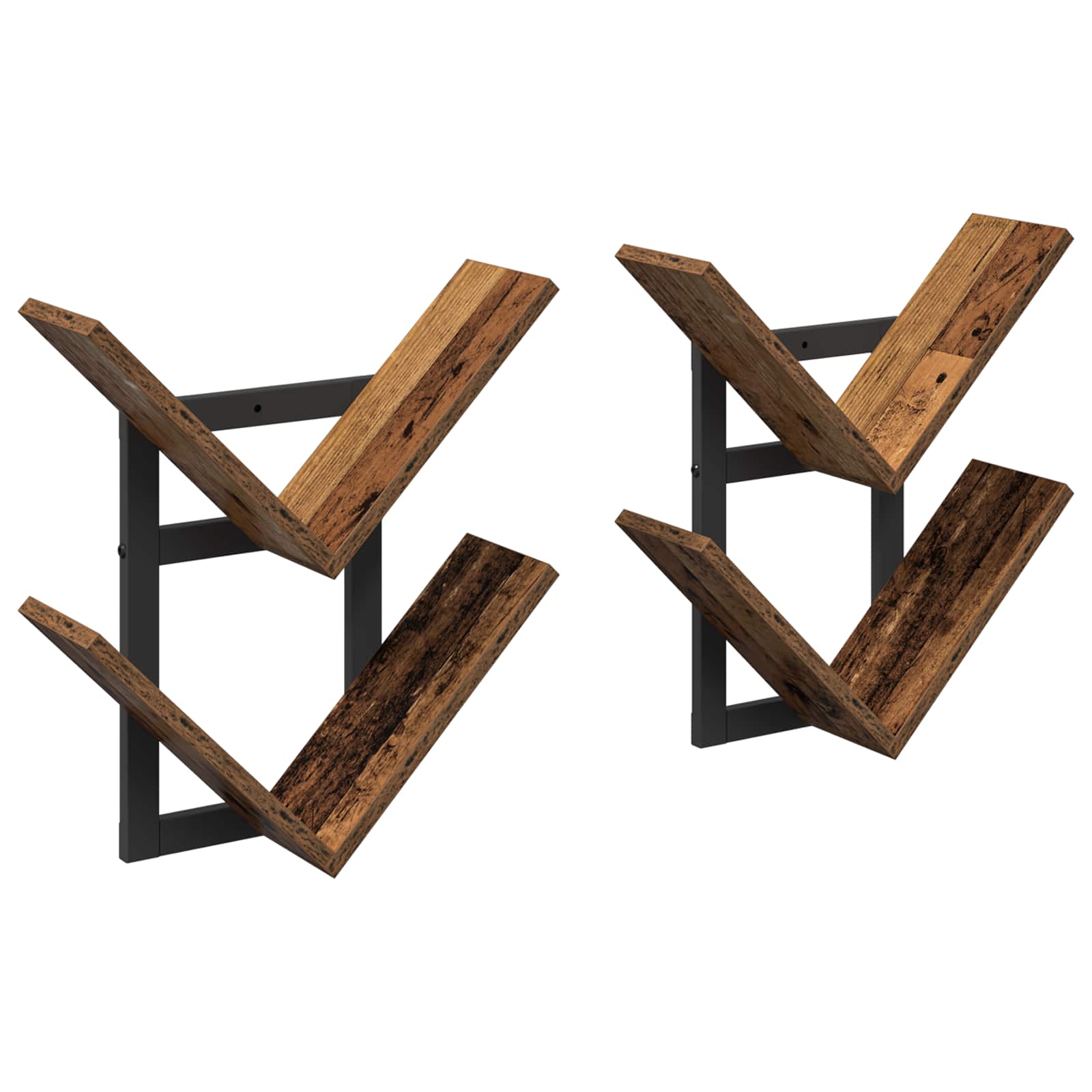 vidaXL Wand Vlonderschap Zwart eiken 43 x 15 x 47 cm Bewerkt hout