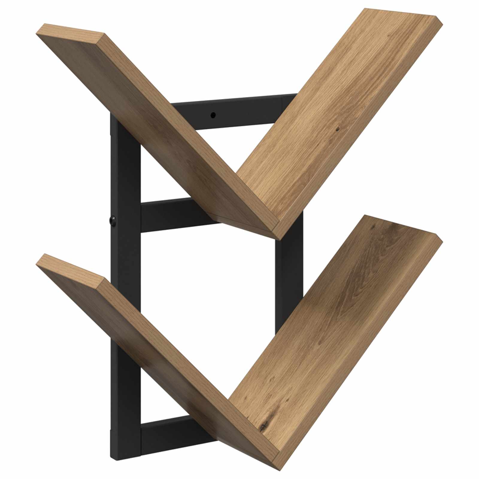 vidaXL Wand Vlonderschap Zwart eiken 43 x 15 x 47 cm Bewerkt hout