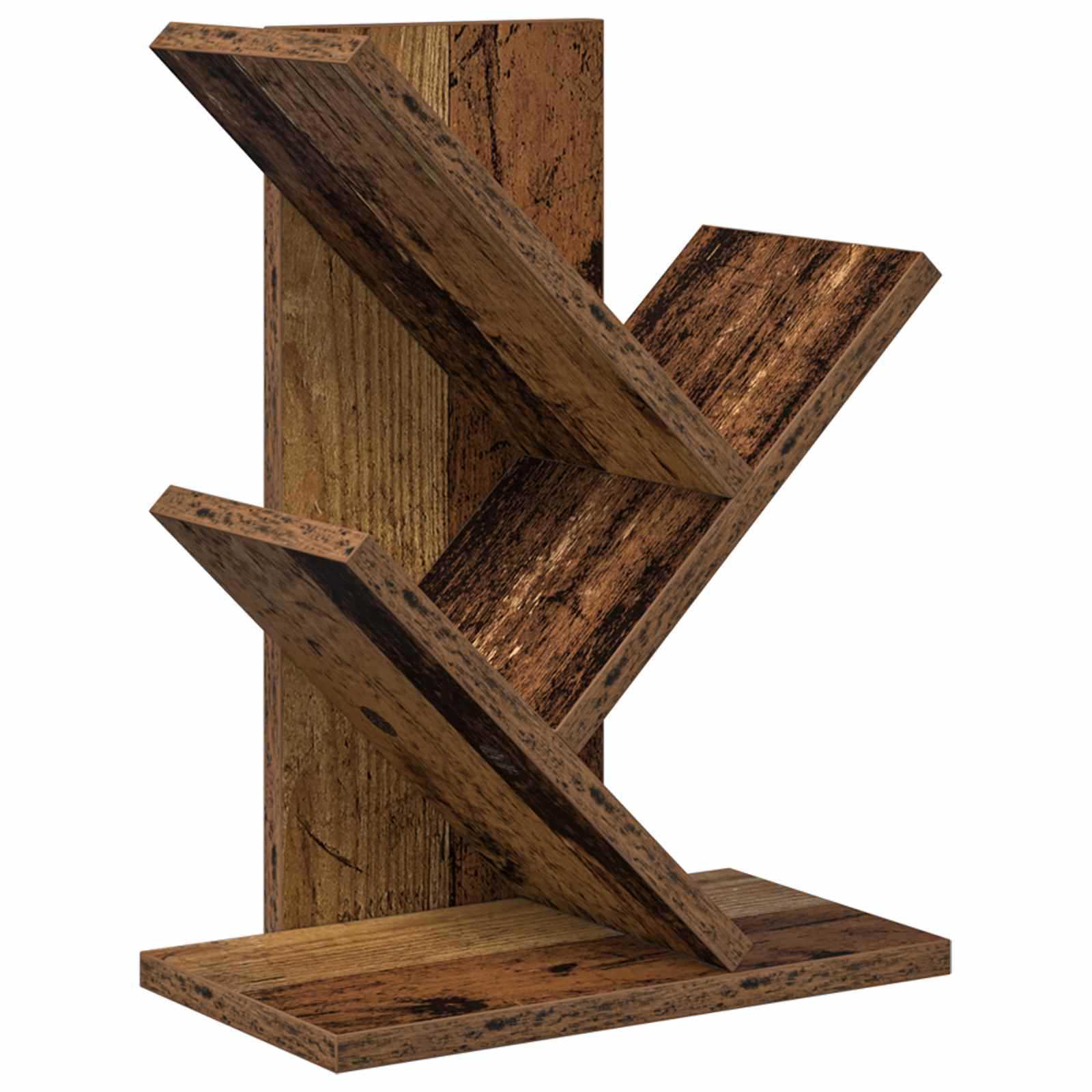 vidaXL Boomvormige boekenplank met 3 planken 30 x 18 x 40 cm Bewerkt hout Wit