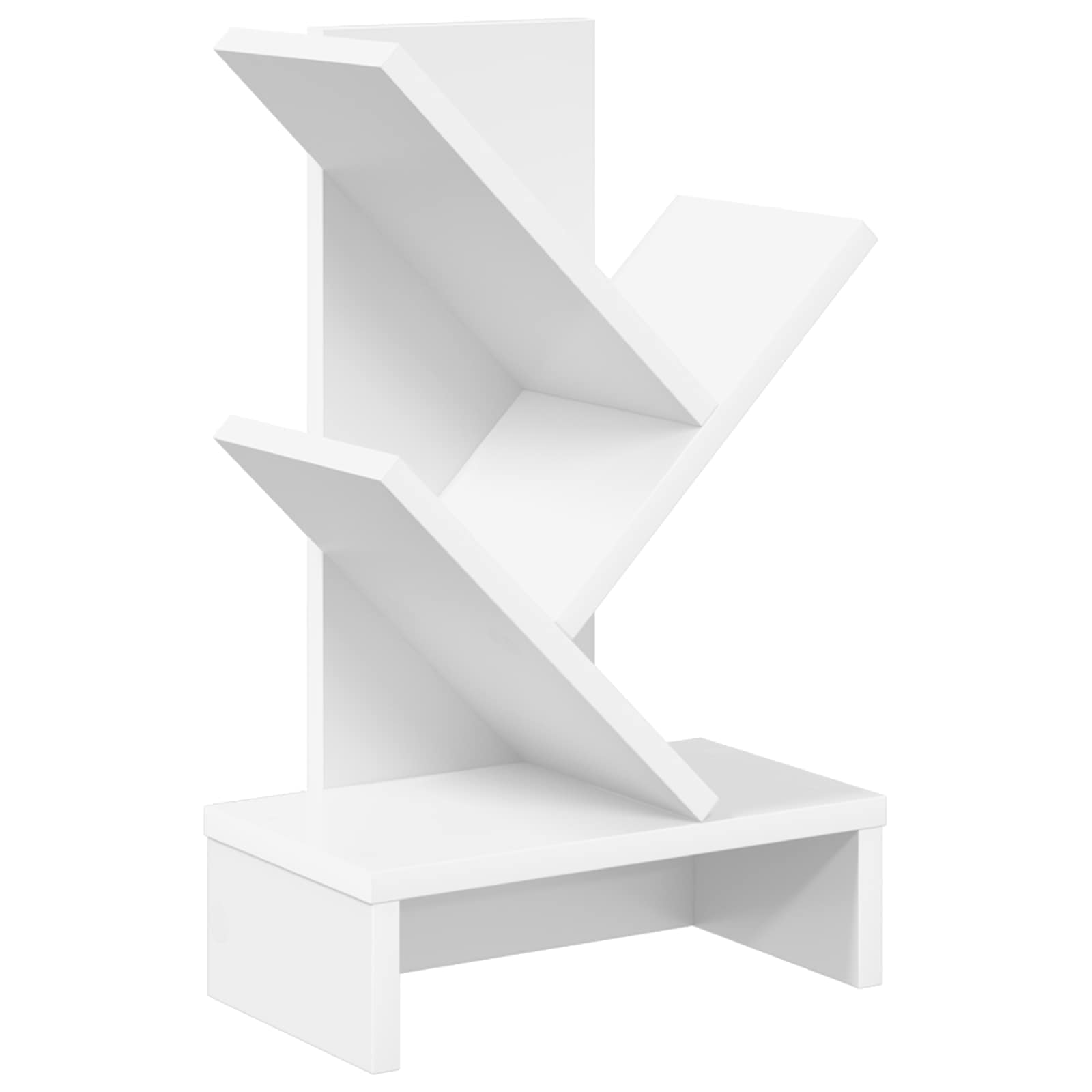vidaXL Boomvormige boekenplank met 3 planken 30 x 18 x 40 cm Bewerkt hout Wit