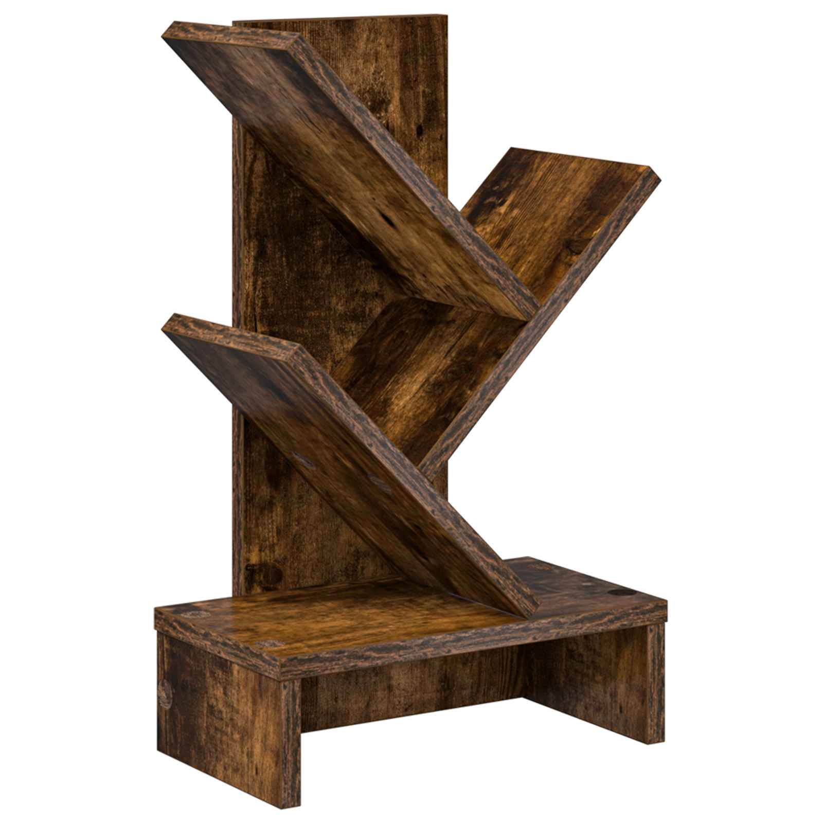 vidaXL Boomvormige boekenplank met 3 planken 30 x 18 x 40 cm Bewerkt hout Wit
