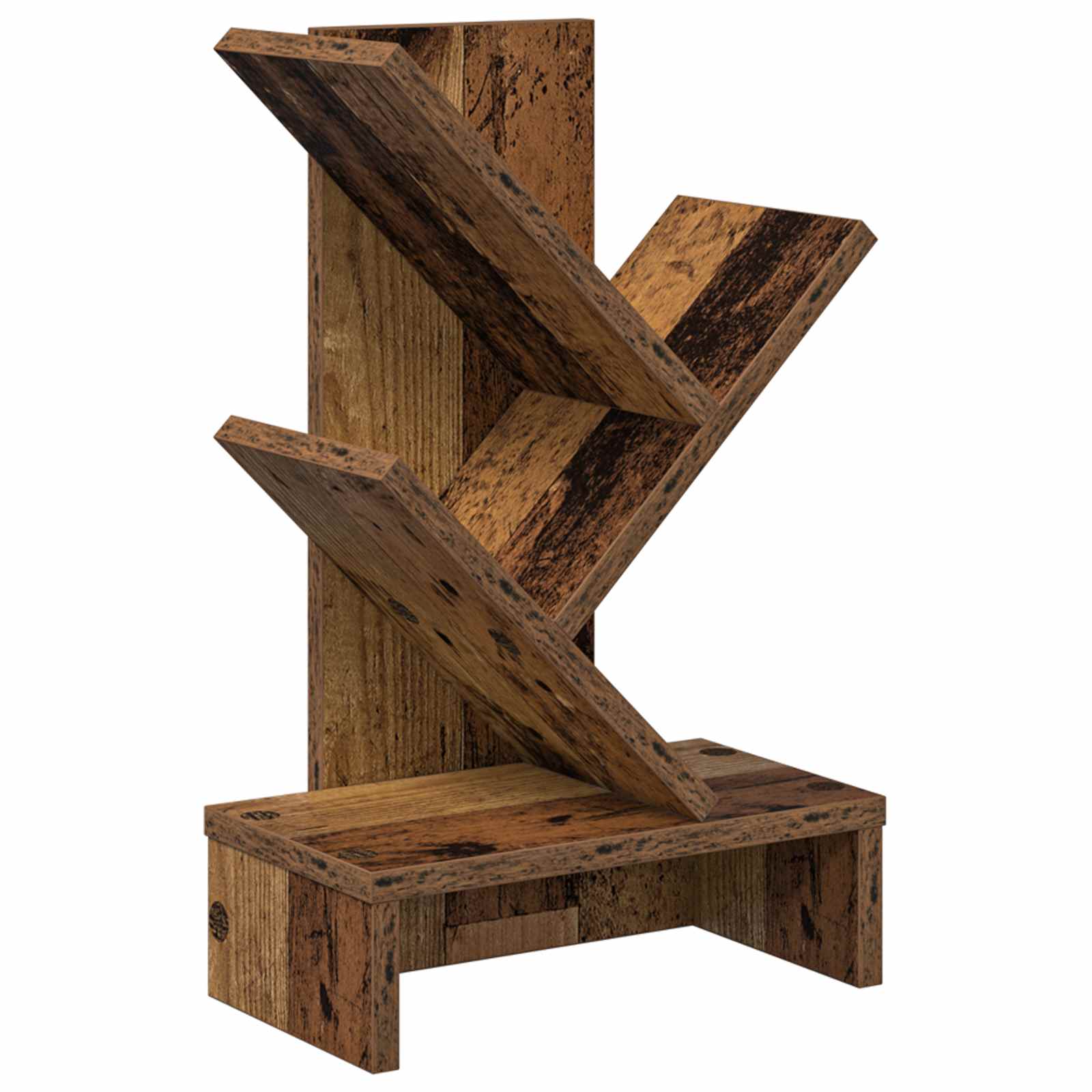 vidaXL Boomvormige boekenplank met 3 planken 30 x 18 x 40 cm Bewerkt hout Wit