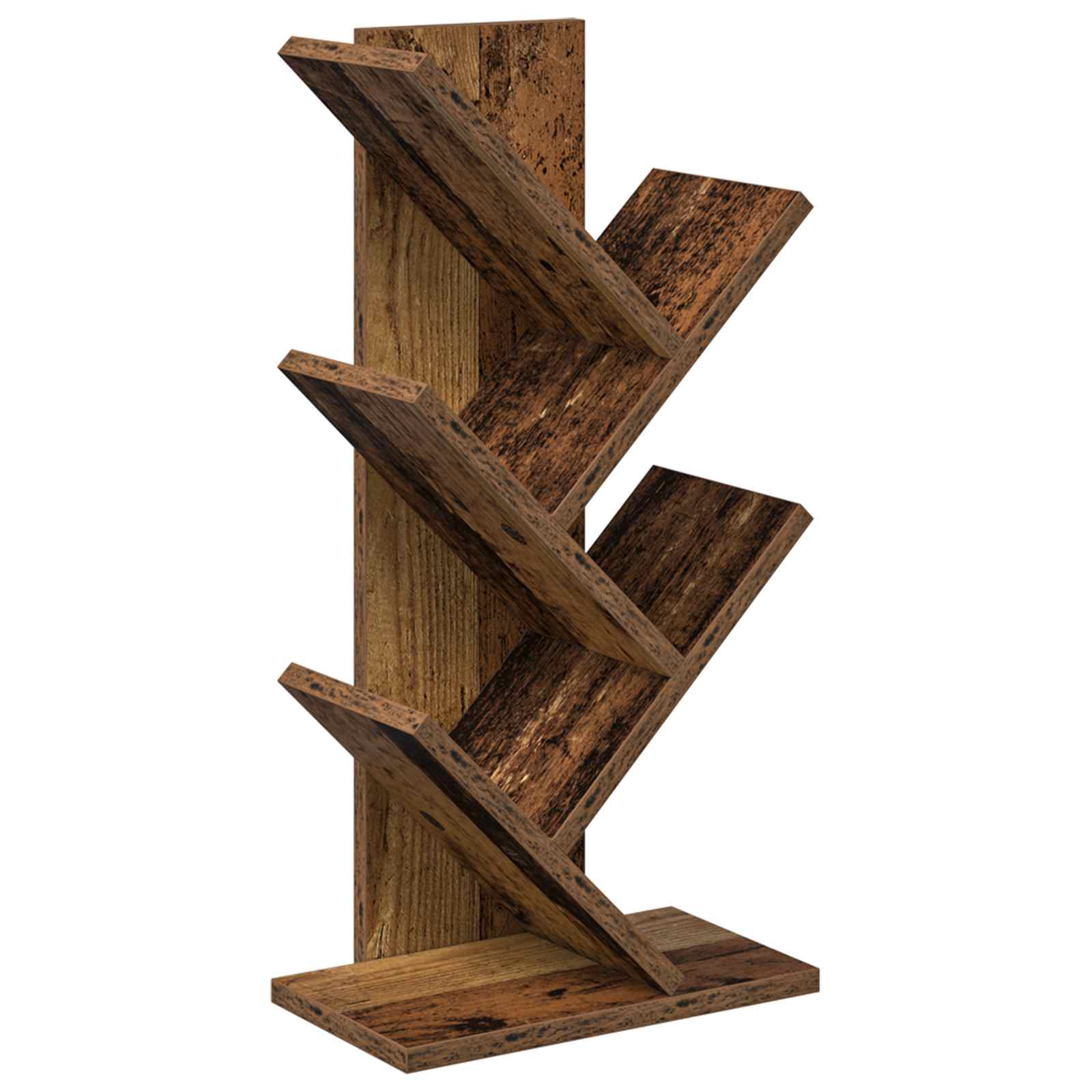 vidaXL Boomvormige boekenplank met 3 planken 30 x 18 x 40 cm Bewerkt hout Wit