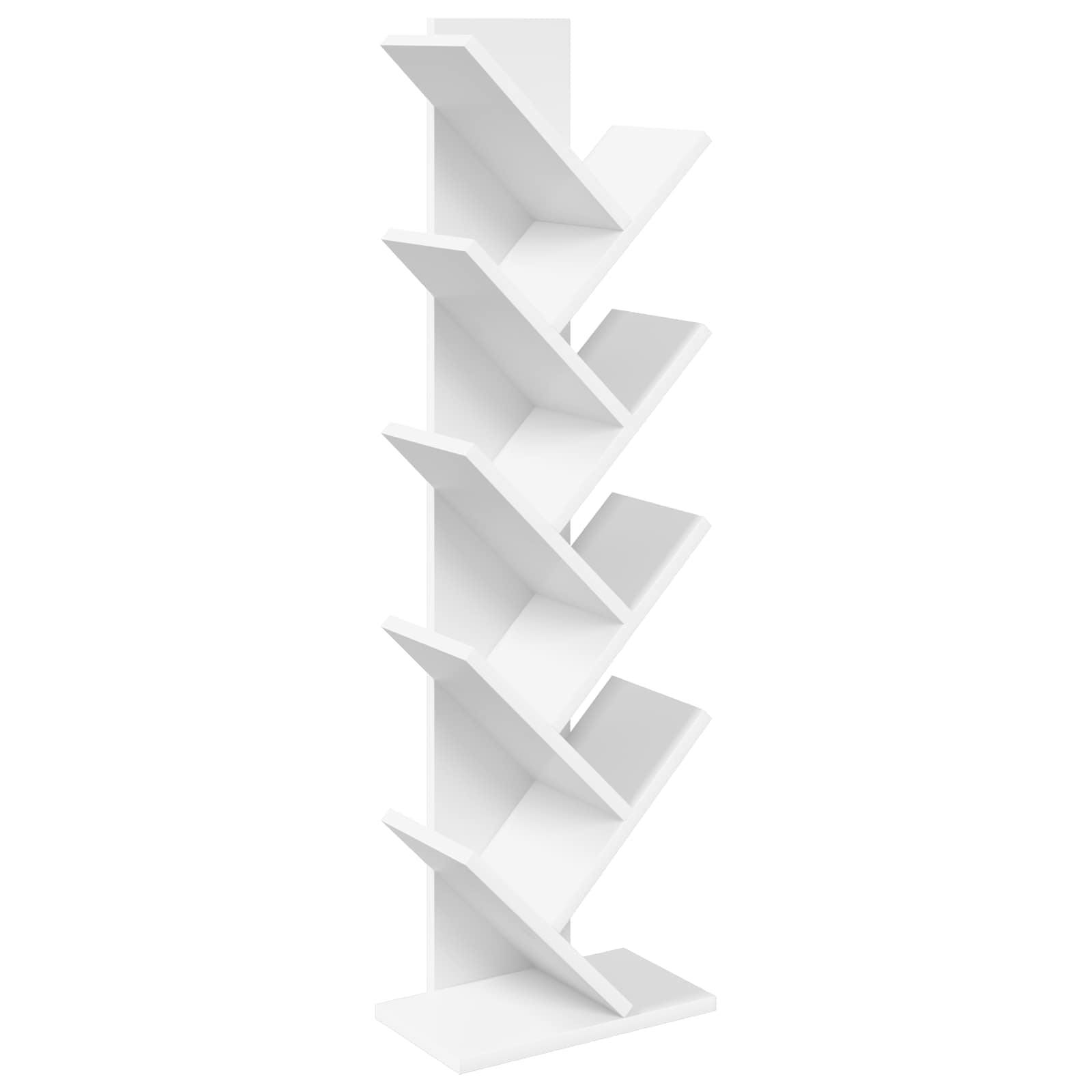 vidaXL Boomvormige boekenplank met 3 planken 30 x 18 x 40 cm Bewerkt hout Wit