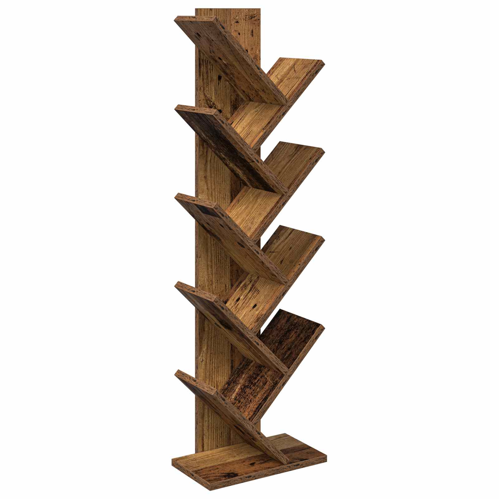 vidaXL Boomvormige boekenplank met 3 planken 30 x 18 x 40 cm Bewerkt hout Wit