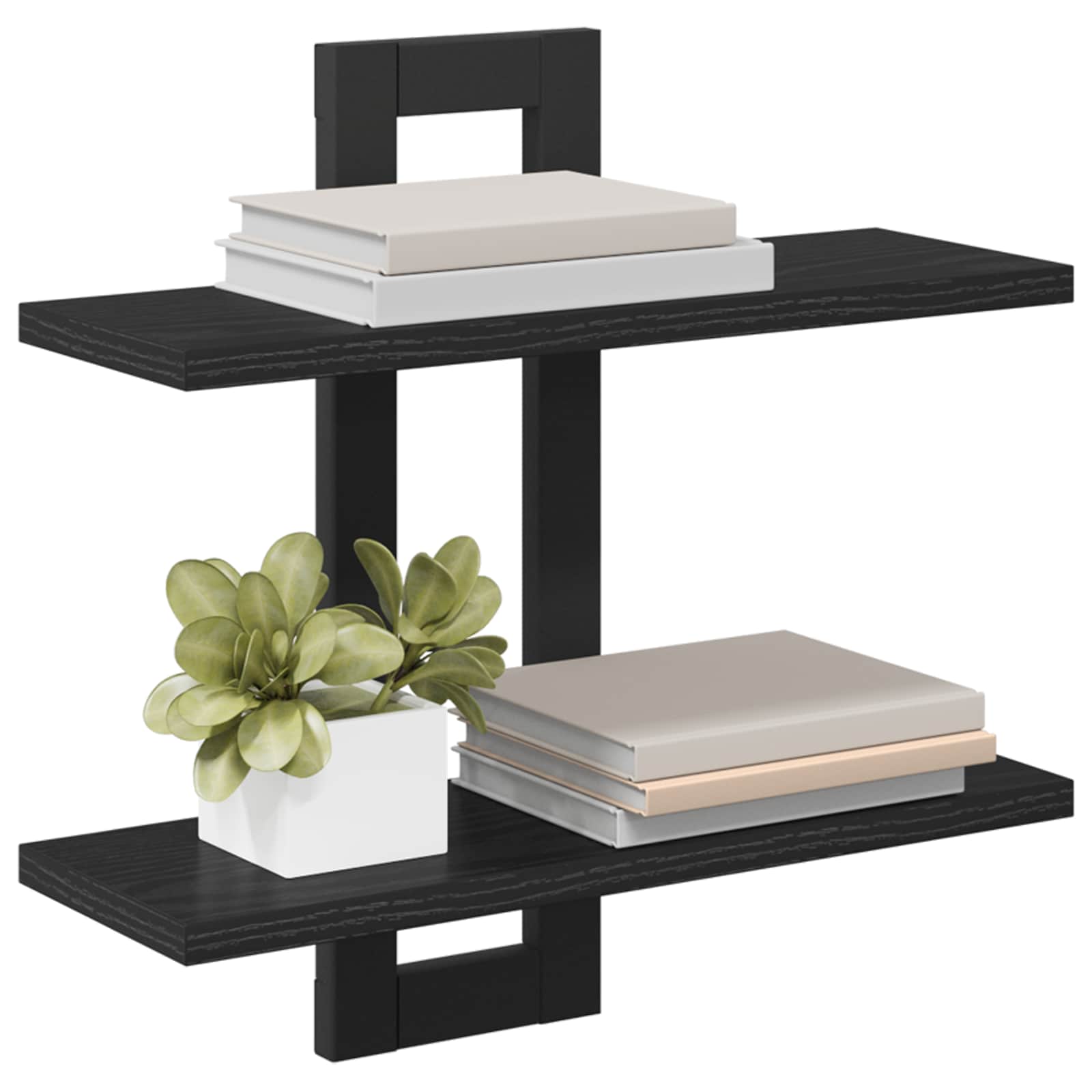 vidaXL Zwevende schappen Zwart eiken 40 x 15 x 40 cm Bewerkt hout