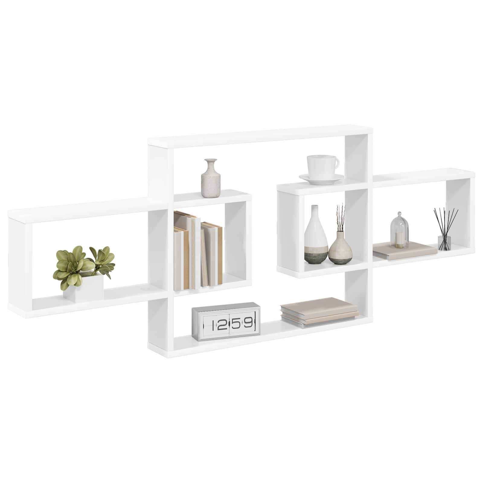 vidaXL Wandplank Wit 130 x 10 x 50 cm Bewerkt hout