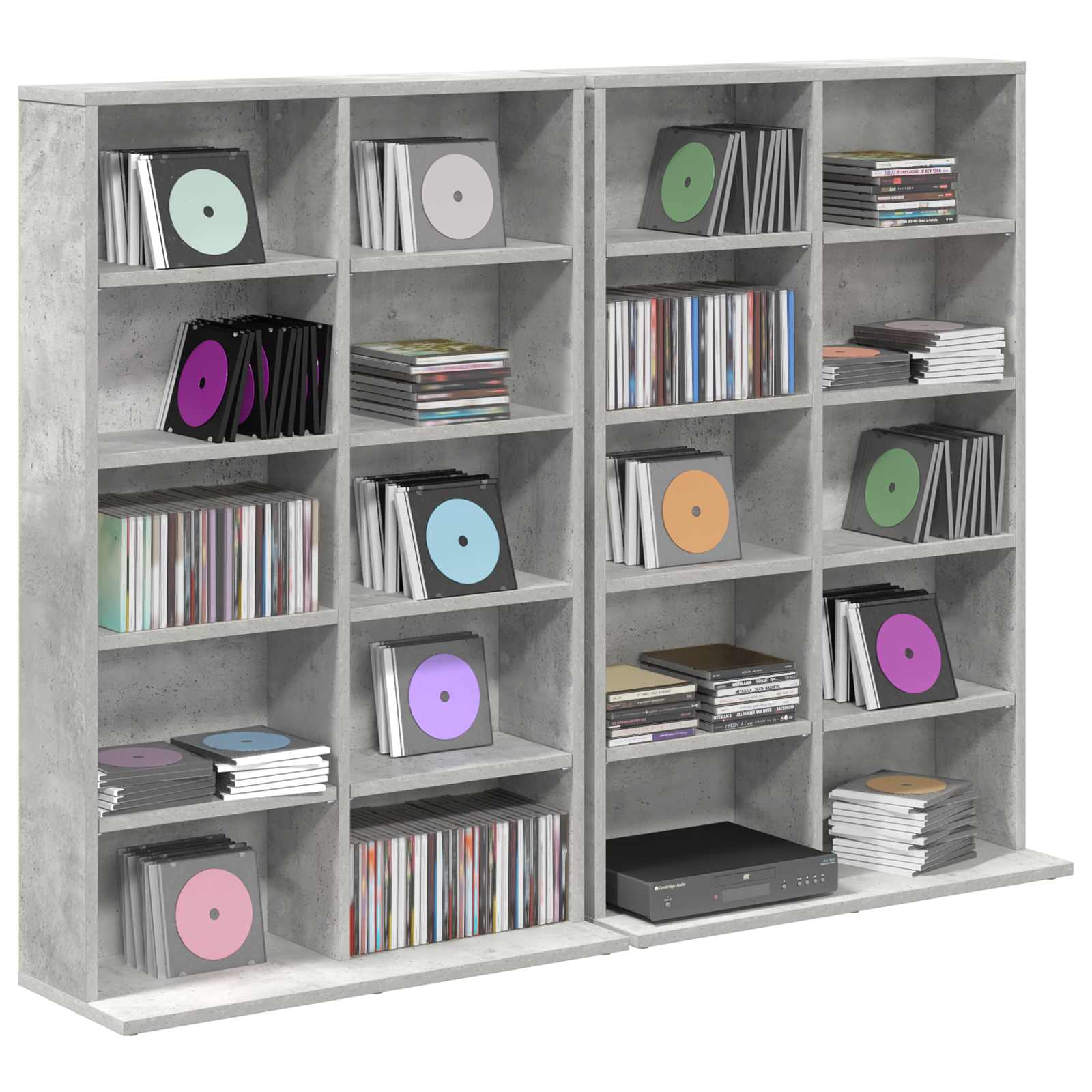 vidaXL CD Kast 2 st Sonoma Eiken 65 x 23,5 x 97,5 cm Bewerkt hout