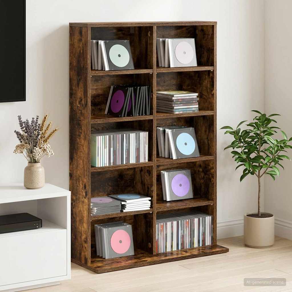vidaXL CD Kast 2 st Sonoma Eiken 65 x 23,5 x 97,5 cm Bewerkt hout