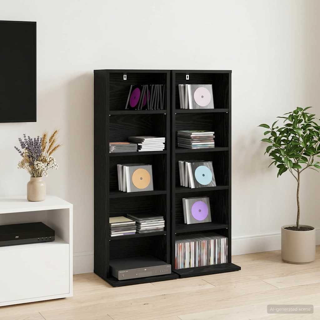 vidaXL CD Kast 2 st Sonoma Eiken 65 x 23,5 x 97,5 cm Bewerkt hout