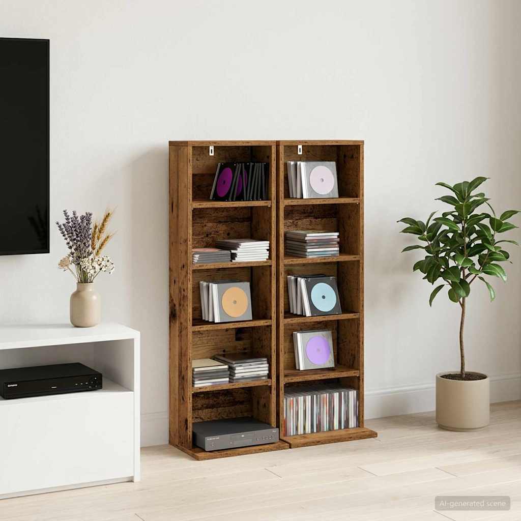 vidaXL CD Kast 2 st Sonoma Eiken 65 x 23,5 x 97,5 cm Bewerkt hout