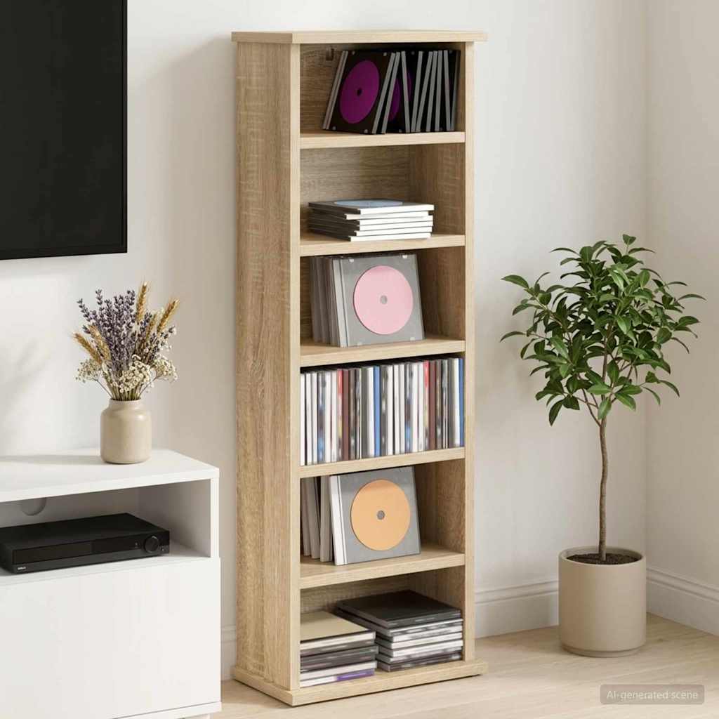 vidaXL CD Kast Wit 60 x 17 x 92 cm Bewerkt hout