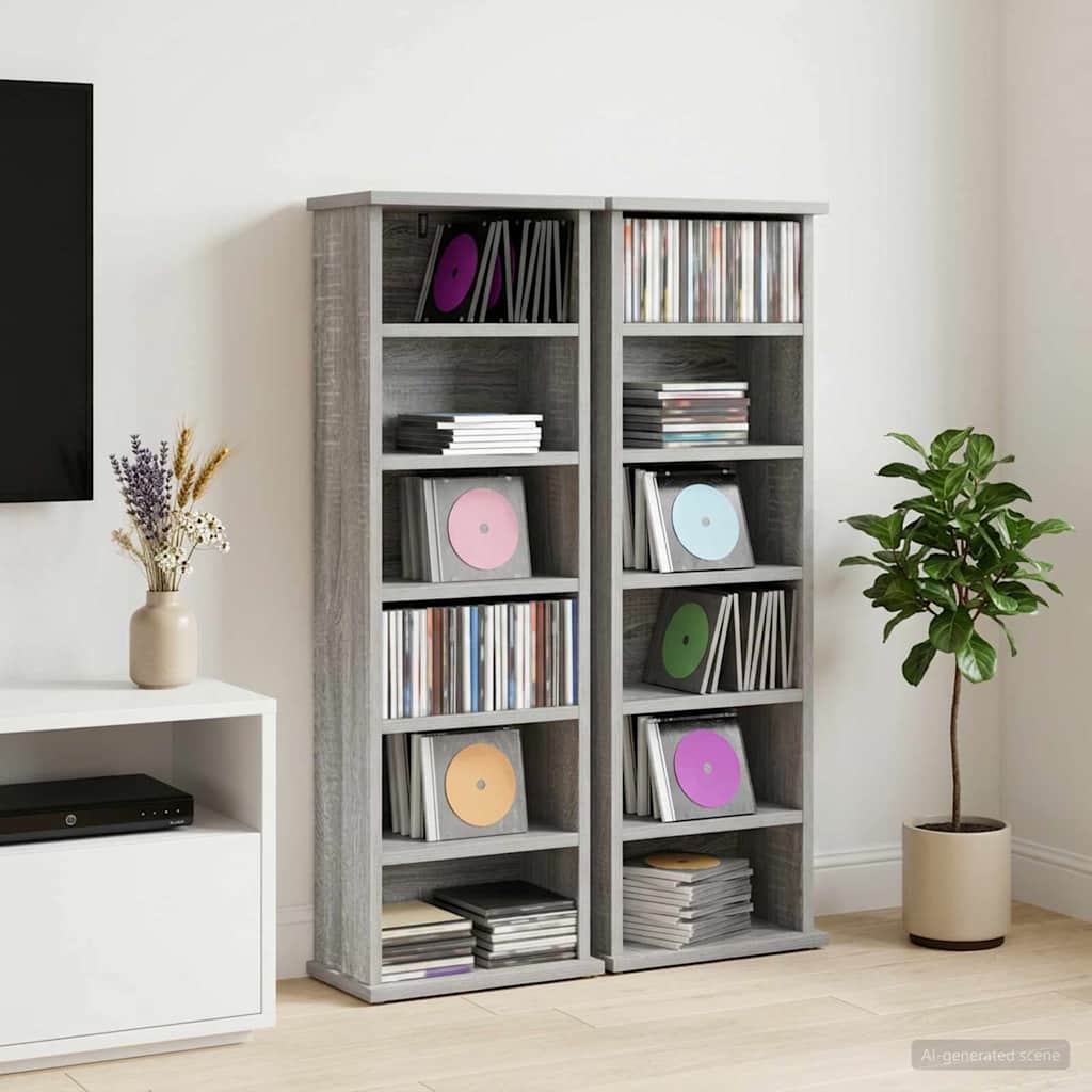 vidaXL CD Kast Wit 60 x 17 x 92 cm Bewerkt hout
