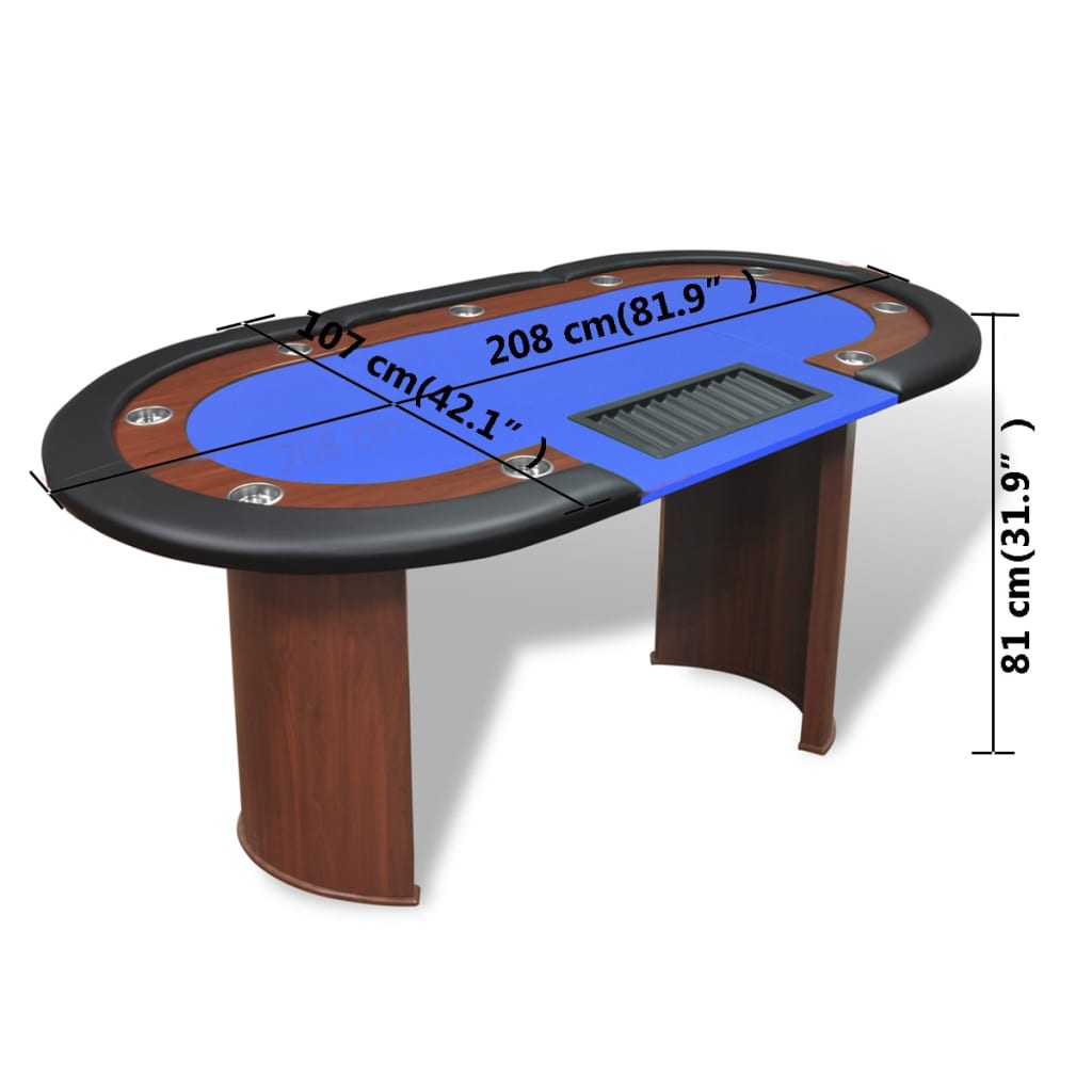 vidaXL Pokertafel voor 10 personen met dealervak en fichebak groen