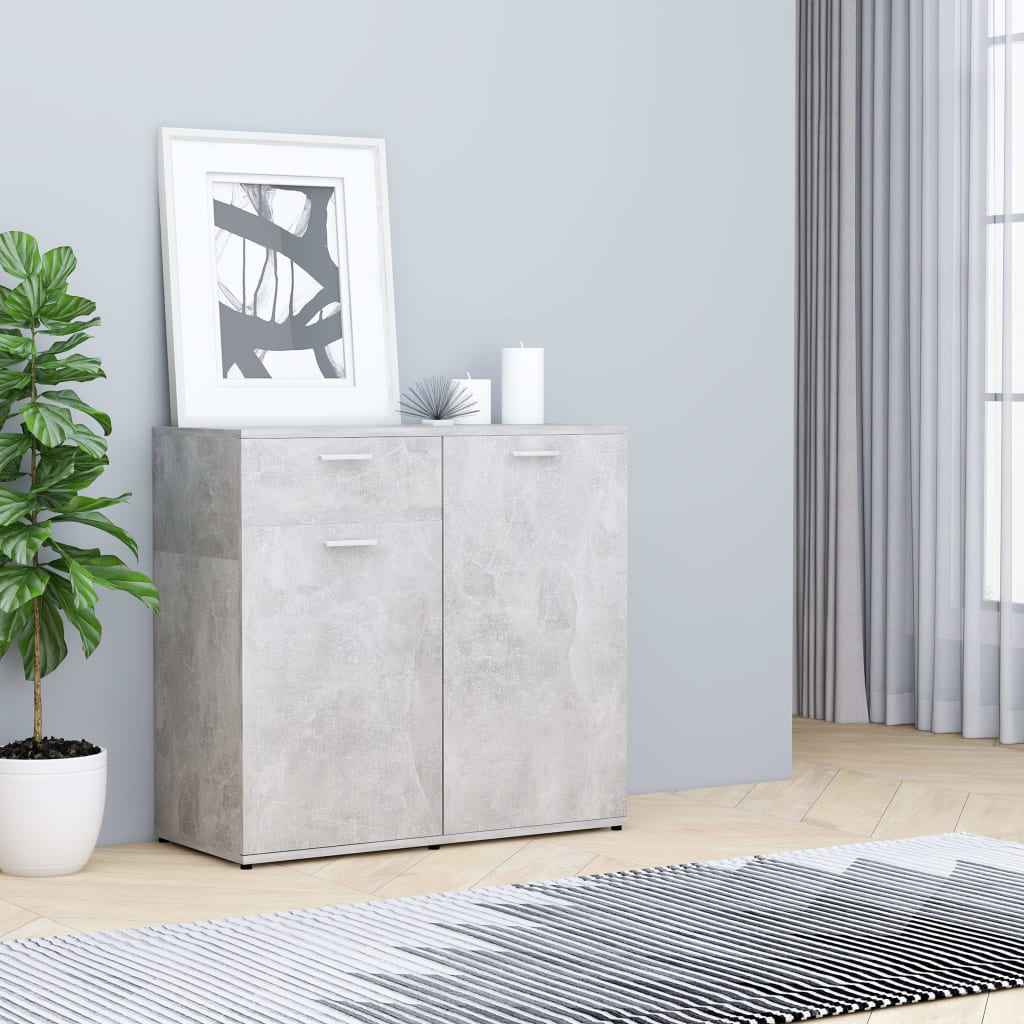 vidaXL Dressoir 80x36x75 cm bewerkt hout grijs