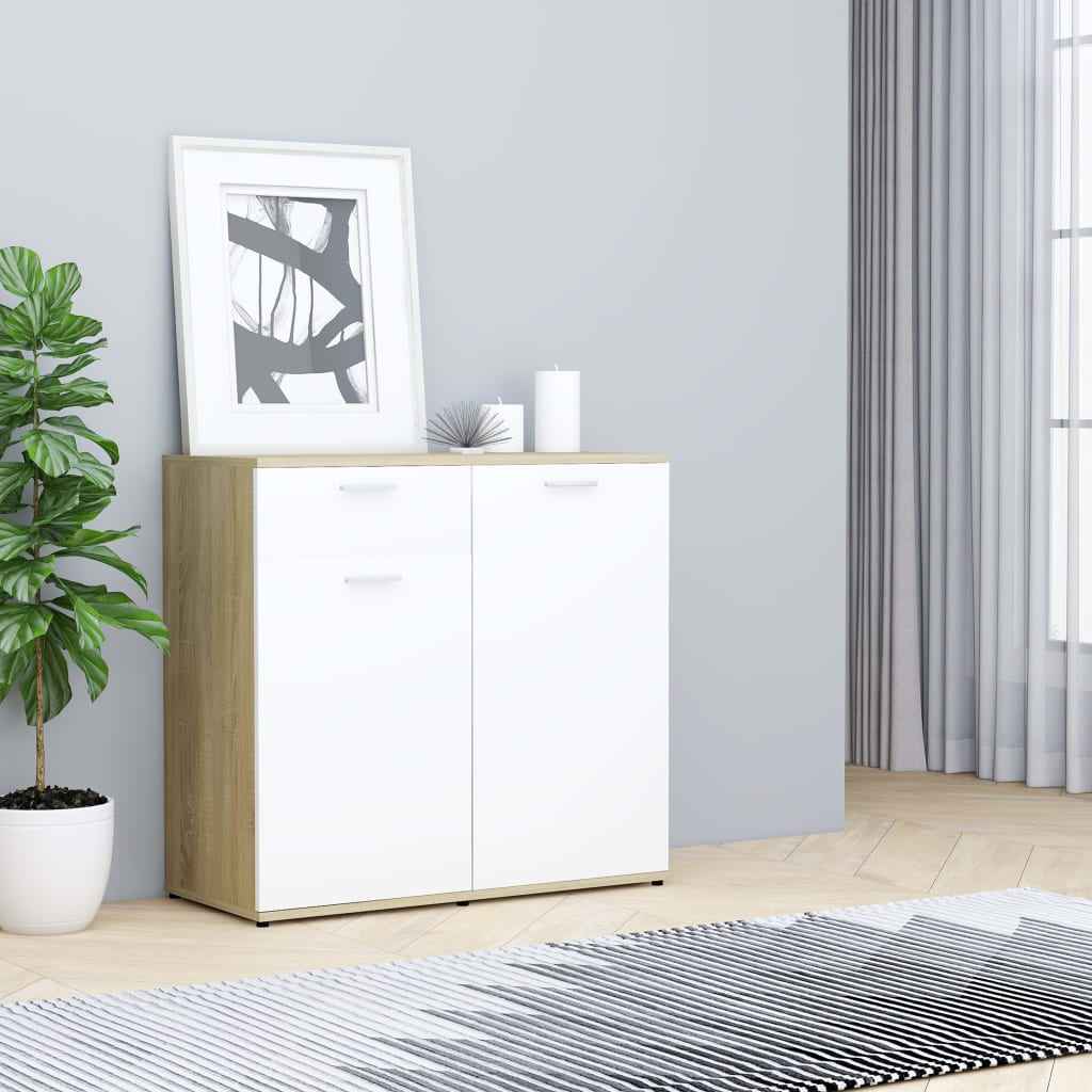 vidaXL Dressoir 80x36x75 cm bewerkt hout grijs