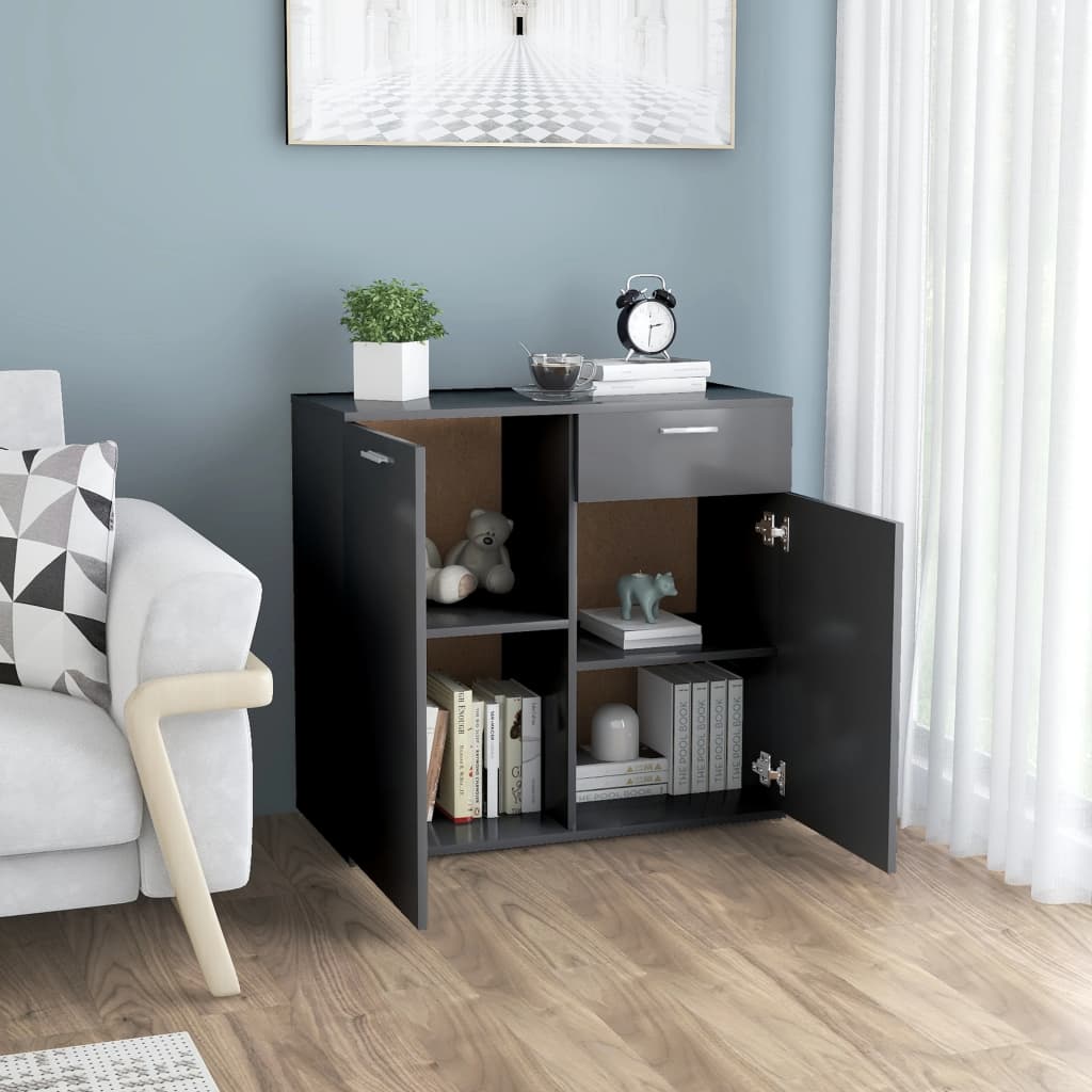 vidaXL Dressoir 80x36x75 cm bewerkt hout grijs
