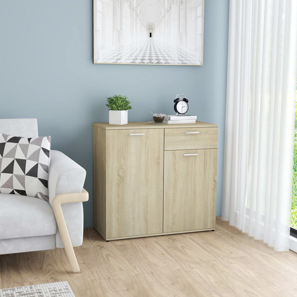 vidaXL Dressoir 80x36x75 cm bewerkt hout grijs