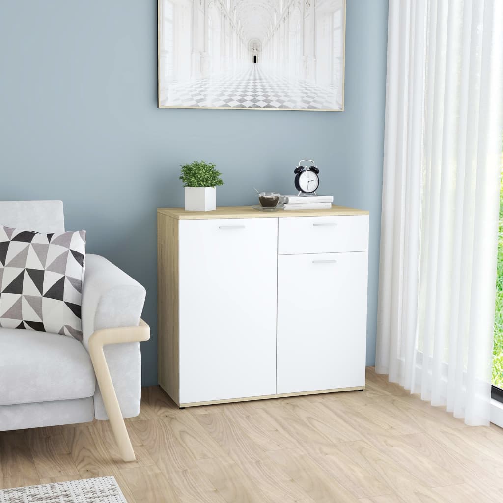 vidaXL Dressoir 80x36x75 cm bewerkt hout grijs