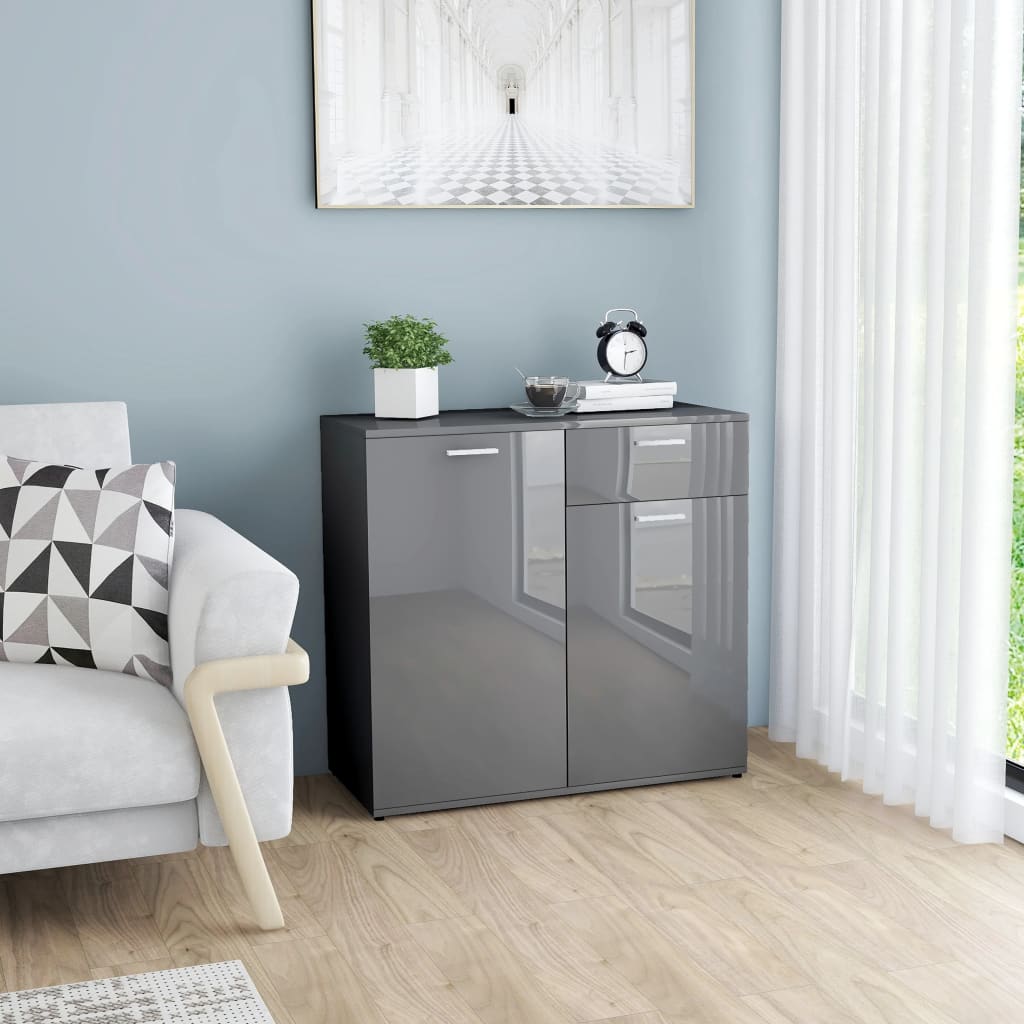 vidaXL Dressoir 80x36x75 cm bewerkt hout grijs