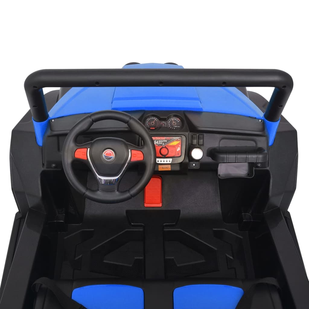 vidaXL Elektrische speelgoedauto voor 2 personen blauw en zwart XXL
