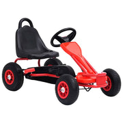 vidaXL Skelter met pedalen en pneumatische banden rood