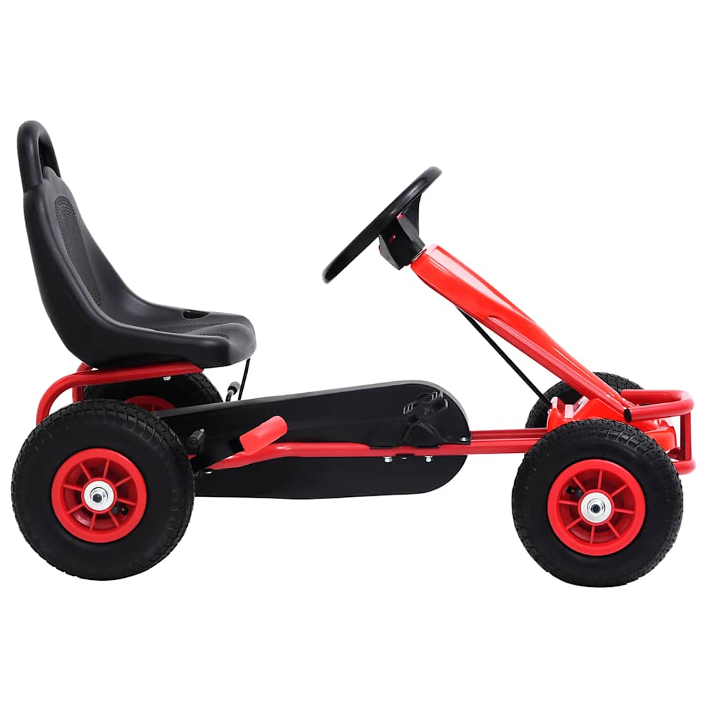 vidaXL Skelter met pedalen en pneumatische banden rood
