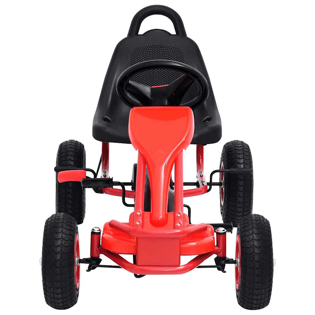 vidaXL Skelter met pedalen en pneumatische banden rood