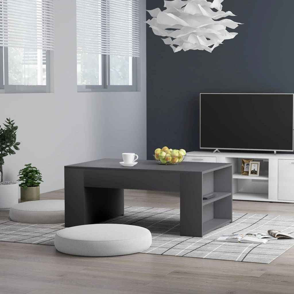 vidaXL Salontafel 100x60x42 cm bewerkt hout wit