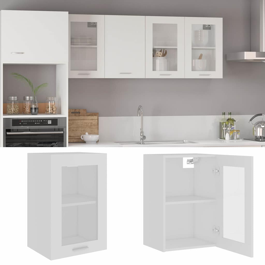 vidaXL Hangkast Lyon 60x31x40 cm bewerkt hout hoogglans wit