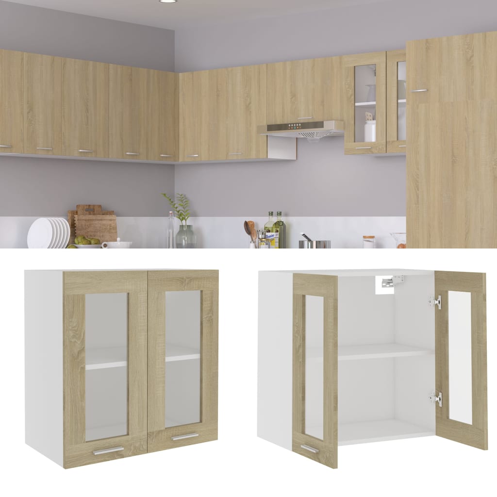 vidaXL Hangkast Lyon 60x31x40 cm bewerkt hout hoogglans wit