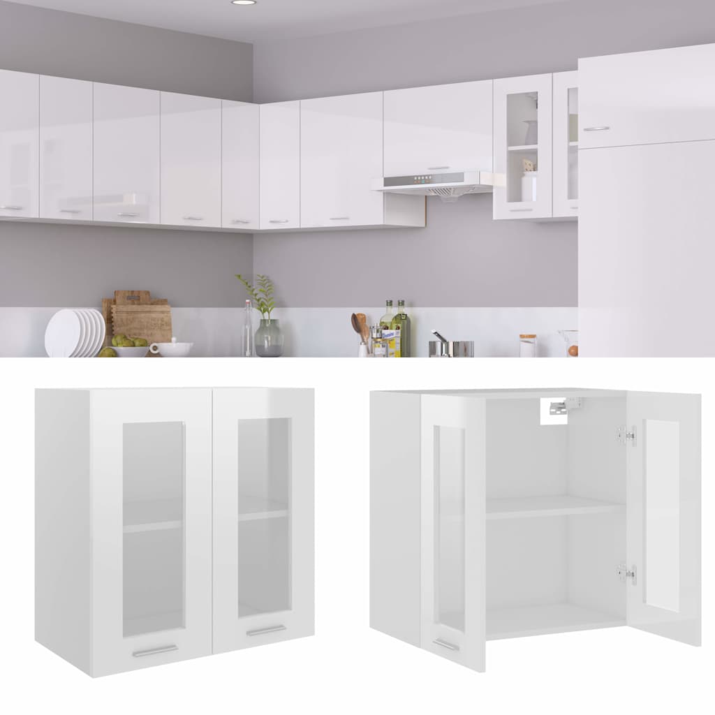 vidaXL Hangkast Lyon 60x31x40 cm bewerkt hout hoogglans wit