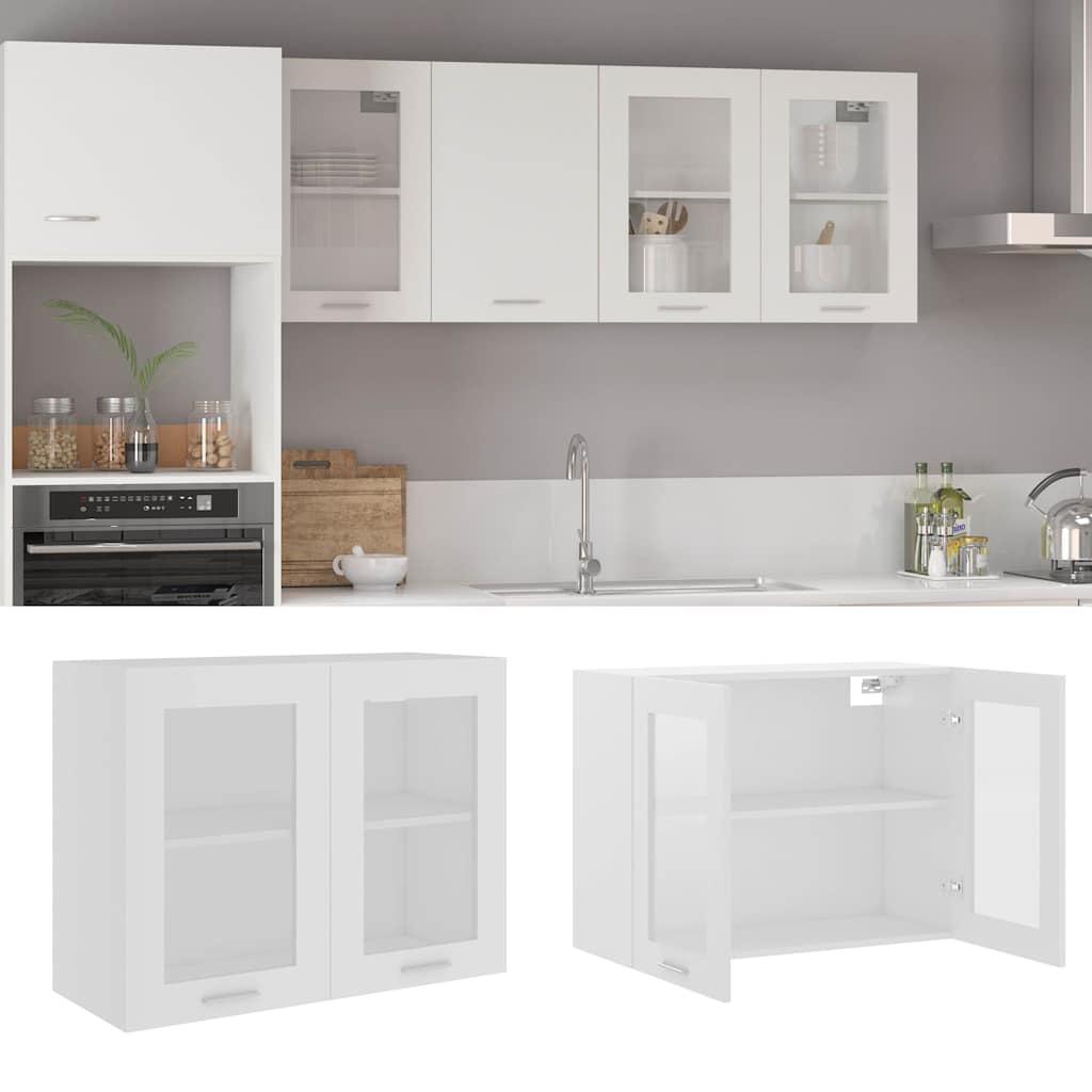 vidaXL Hangkast Lyon 60x31x40 cm bewerkt hout hoogglans wit