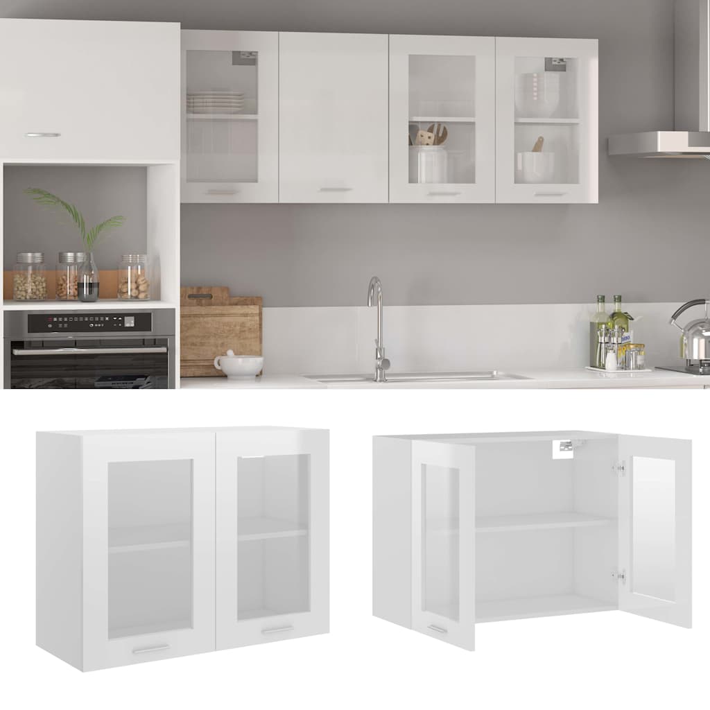 vidaXL Hangkast Lyon 60x31x40 cm bewerkt hout hoogglans wit