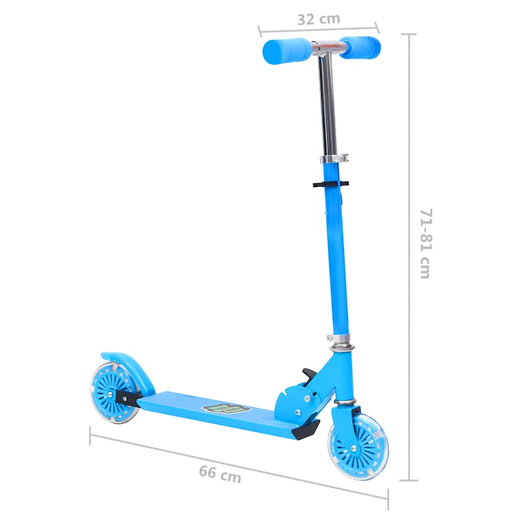 vidaXL Kinderstep met verstelbaar aluminium stuur en 2 wielen blauw