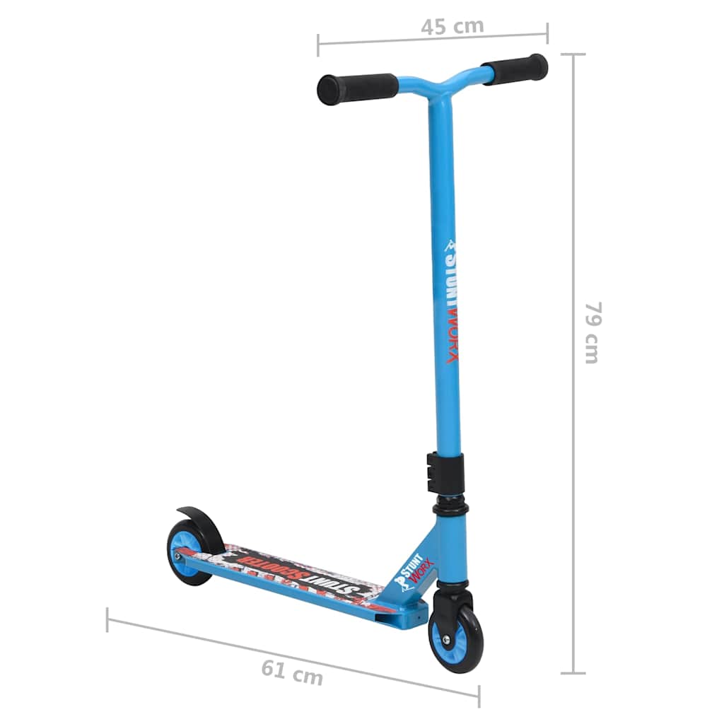 vidaXL Stuntstep met aluminium stuur blauw