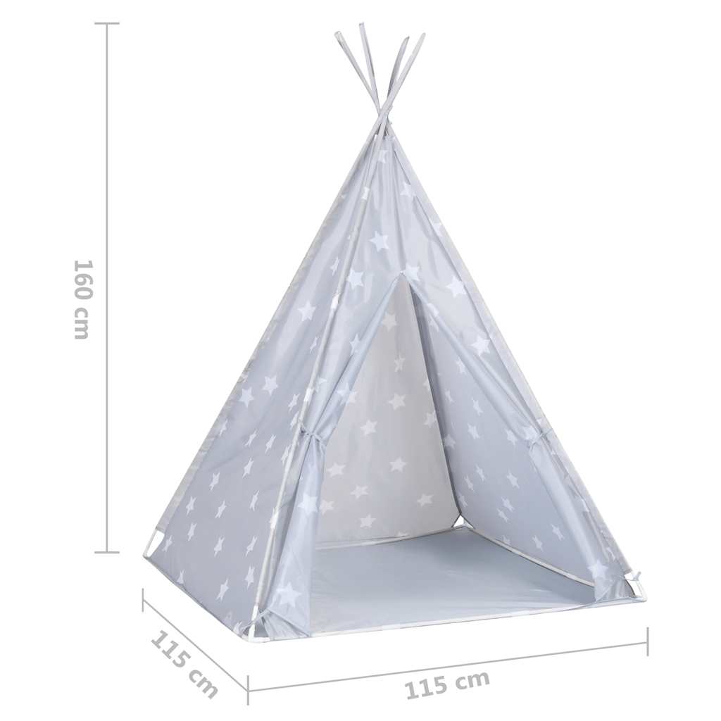 vidaXL Kindertipitent met tas 115x115x160 cm polyester roze