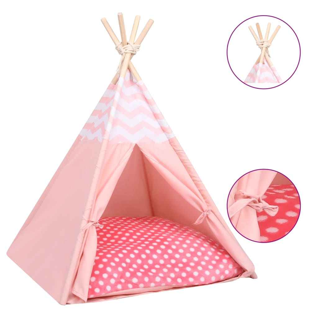vidaXL Kattentipitent met tas 60x60x70 cm peachskin roze
