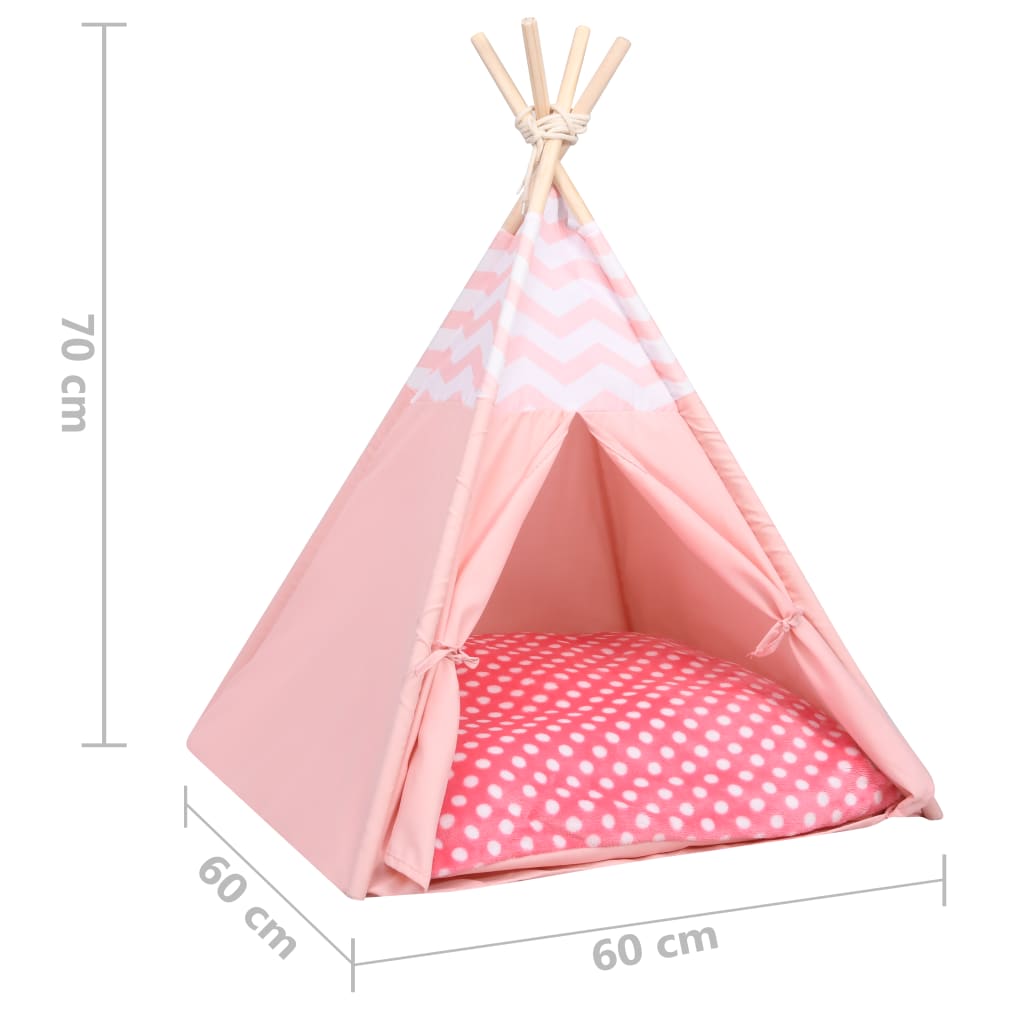 vidaXL Kattentipitent met tas 60x60x70 cm peachskin roze
