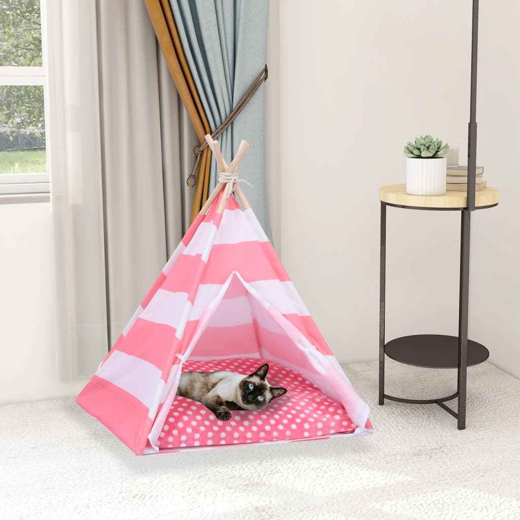 vidaXL Kattentipitent met tas 60x60x70 cm peachskin roze