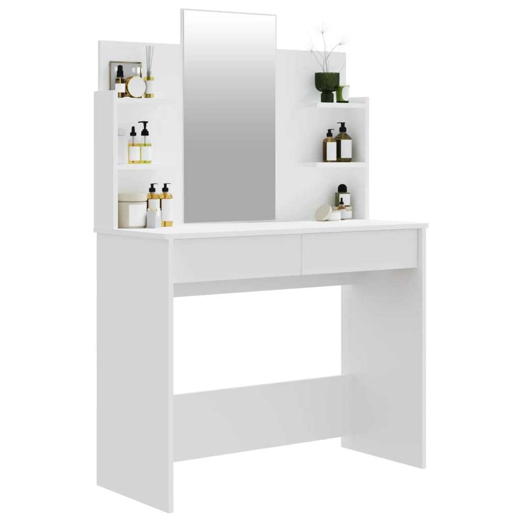 vidaXL Kaptafel met spiegel 96x40x142 cm wit
