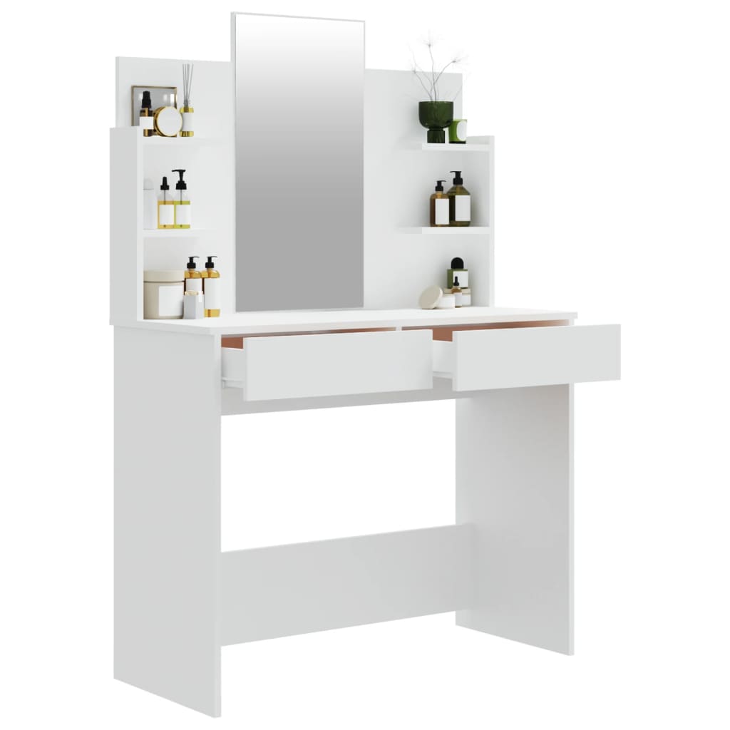 vidaXL Kaptafel met spiegel 96x40x142 cm wit