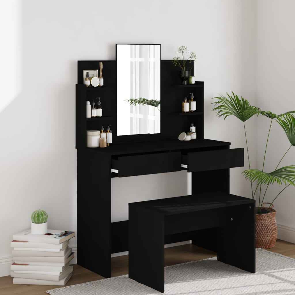 vidaXL Kaptafel met spiegel 96x40x142 cm wit